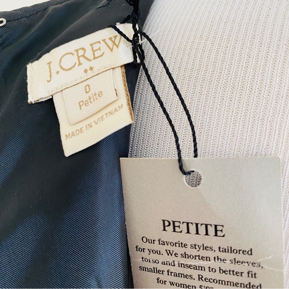 J.Crew Dress Black Silver Metallic Jacquard Polka Dot Sleeveless Sz 0 Petite NWT - Picture 11 of 13